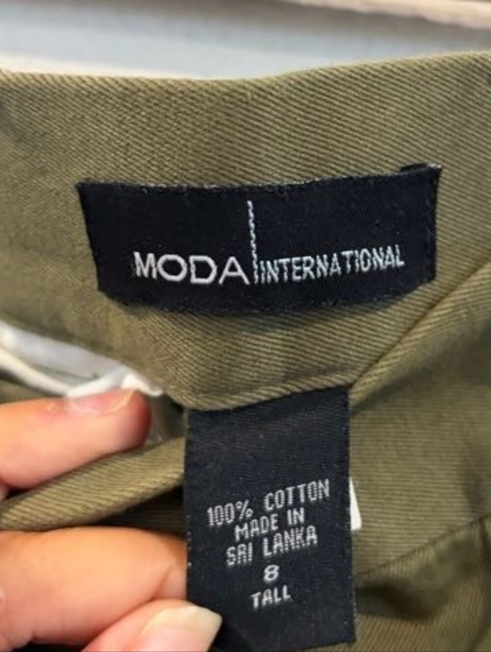 Moda International Womens Classic Casual 100% Cotton Army Green Bootcut Trousers - Picture 3 of 3